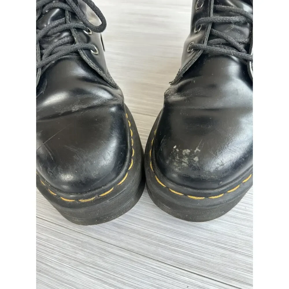 Dr. Martens Jadon Platform Black Polished Smooth Leather Boots Sz 9